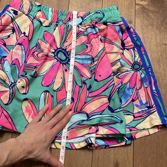 Adidas Originals x Farm Bananas Flared mini Skirt S tropical floral pink NWOT - Picture 13 of 13